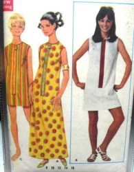 4800 1969 EZ SLEEVELESS ZIPPY A-DRESS 3 LENGTHS PATTERN 12 34''